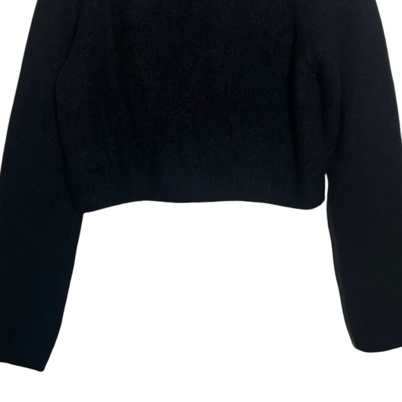 AlexaChung Black Chandra Cashmere Silk Cropped Cardigan NWT Large - Picture 6 of 14